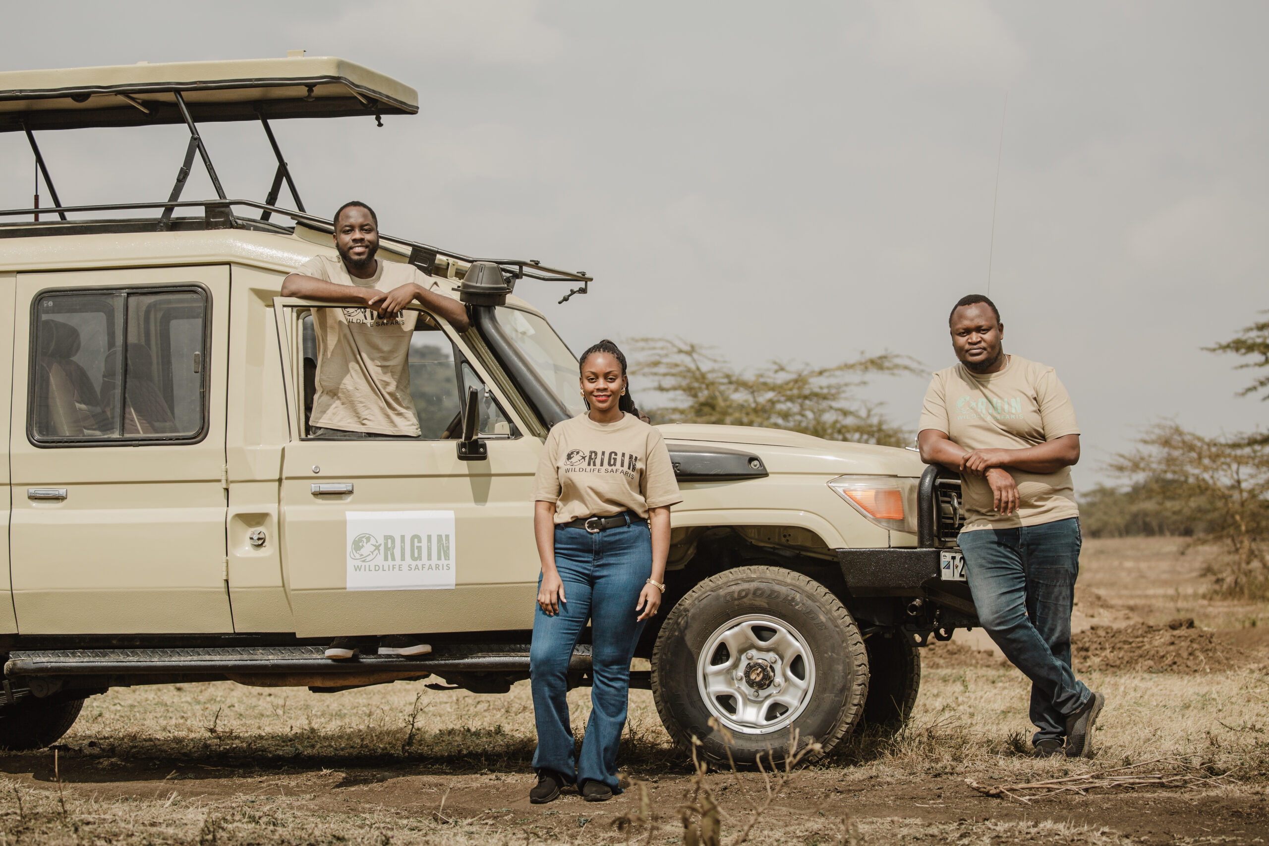 team of safari guides in the serengeti